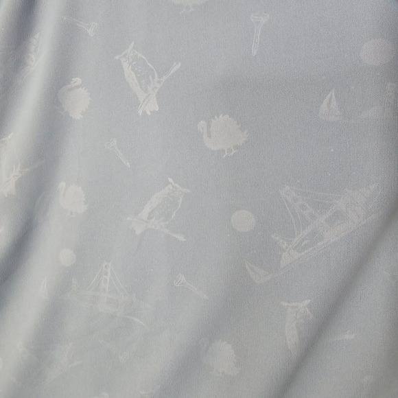 Swannies Mens Stretch Polo Shirt Size 2XL Blue Golf Logo Animal Print Active - Picture 5 of 12